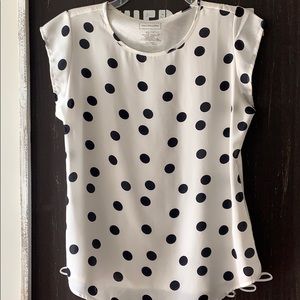 Polka dot short sleeve blouse